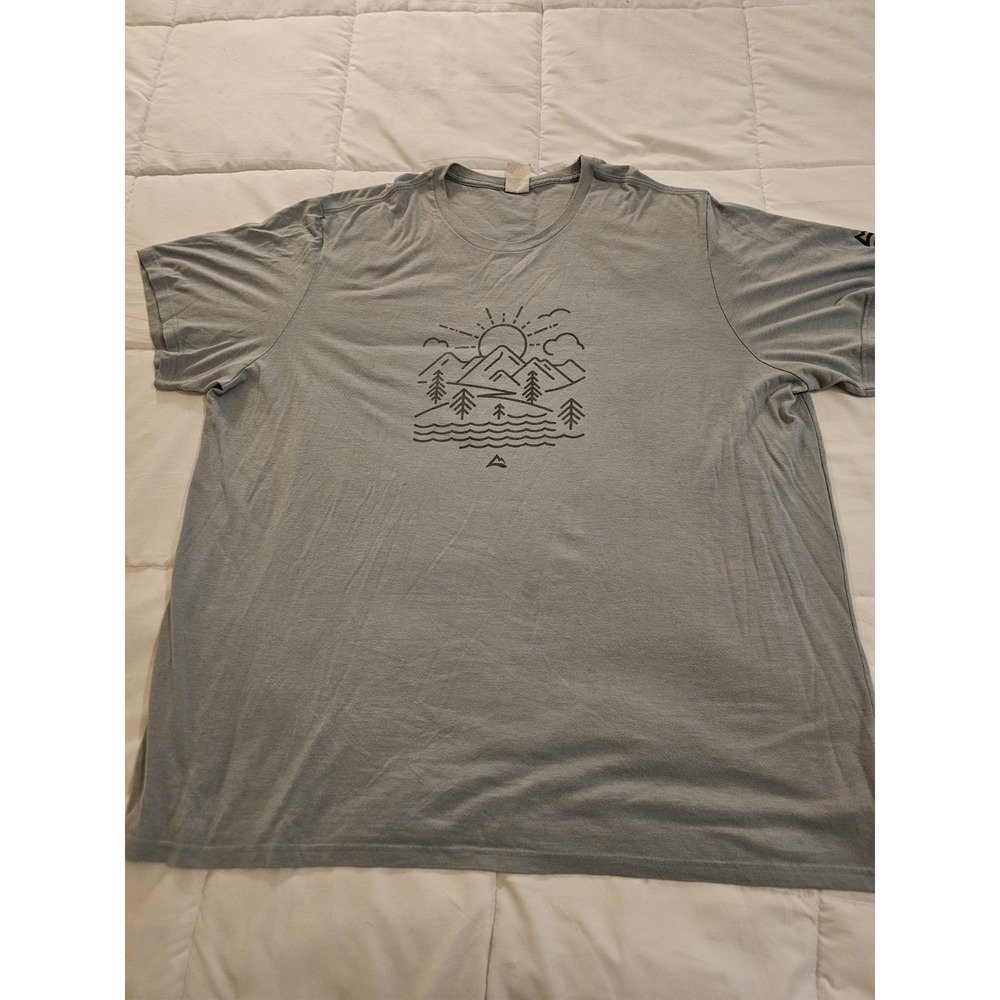allmade Men's Graphic‎ T-Shirt 4XL Gray Mountain Nature Outdoor Tee